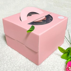 [인터넷 전용 특가제품] 4431. 핑크 파스텔 원형 케익박스 높이 15cm - 1호 (1개)